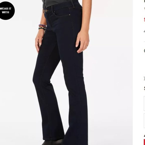 NWT Style & Co Boot Leg Rinse Wash Mid Rise Jeans - Picture 1 of 1
